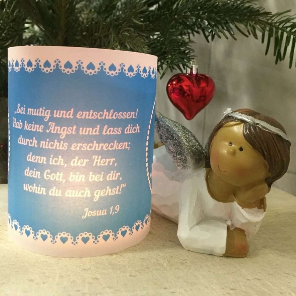 4x Tischlicht Taufe Tischdeko Windlicht Deko personalisierbar mit Namen